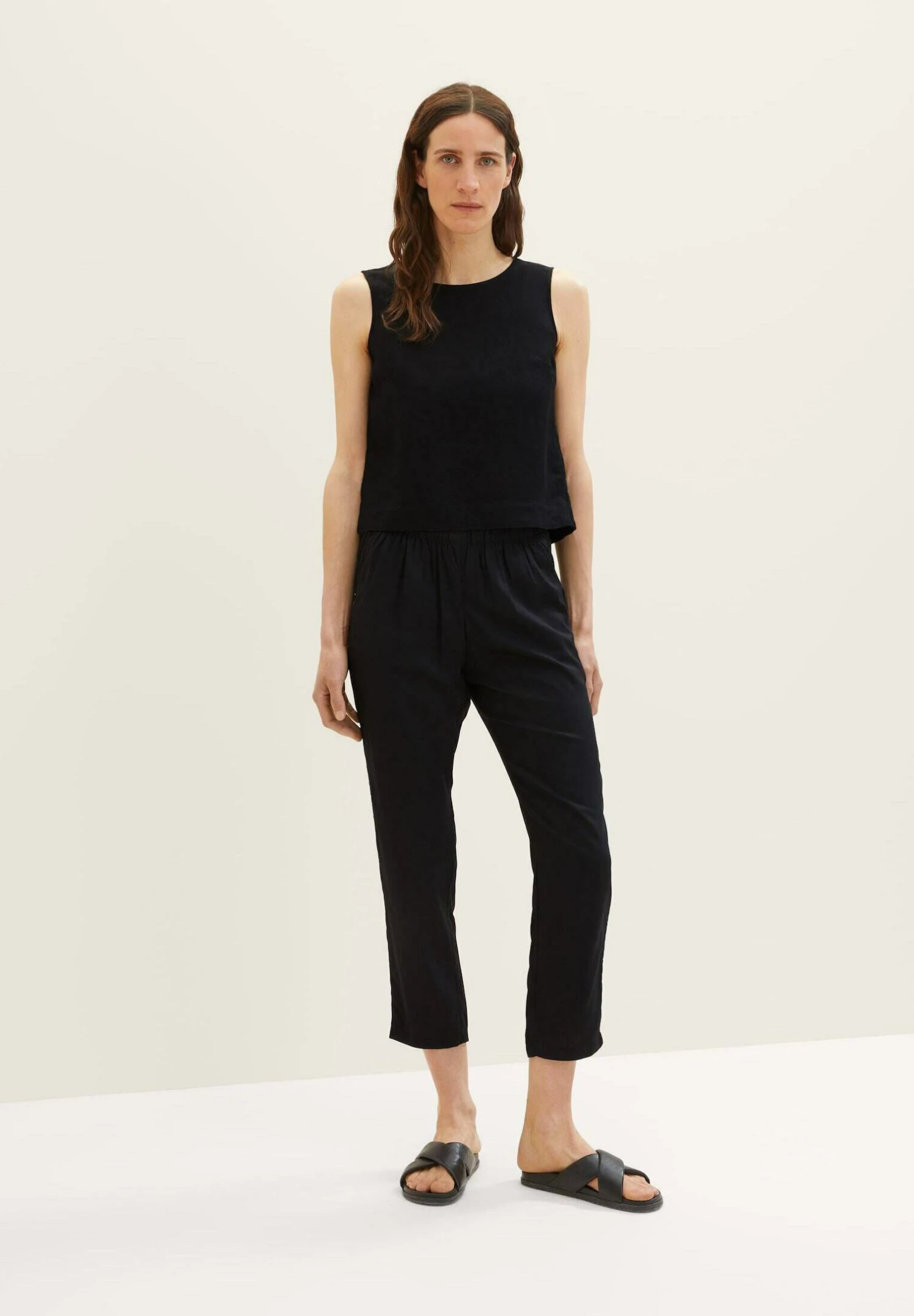 Tom Tailor Cropped - Broek - Deep Black 2 Tom Tailor Cropped - Broek - Deep Black - Afbeelding 2