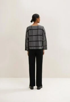 Tom Tailor Mit Fledermaus - Trui - Grey Knit Check Design -Tom Tailor 4e46354f33704fdbb8991eddc13ee887