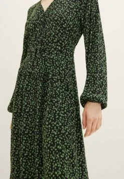 TOM TAILOR Denim Mit Knopfleiste - Blousejurk - Black Green Flower Print -Tom Tailor 4f69a8523d884f0082d1e9ac13fd3356