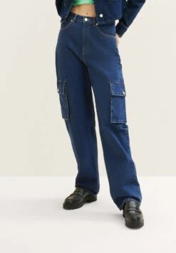 TOM TAILOR Denim Baggy - Straight Leg Jeans - Clean Dark Stone Blue Denim