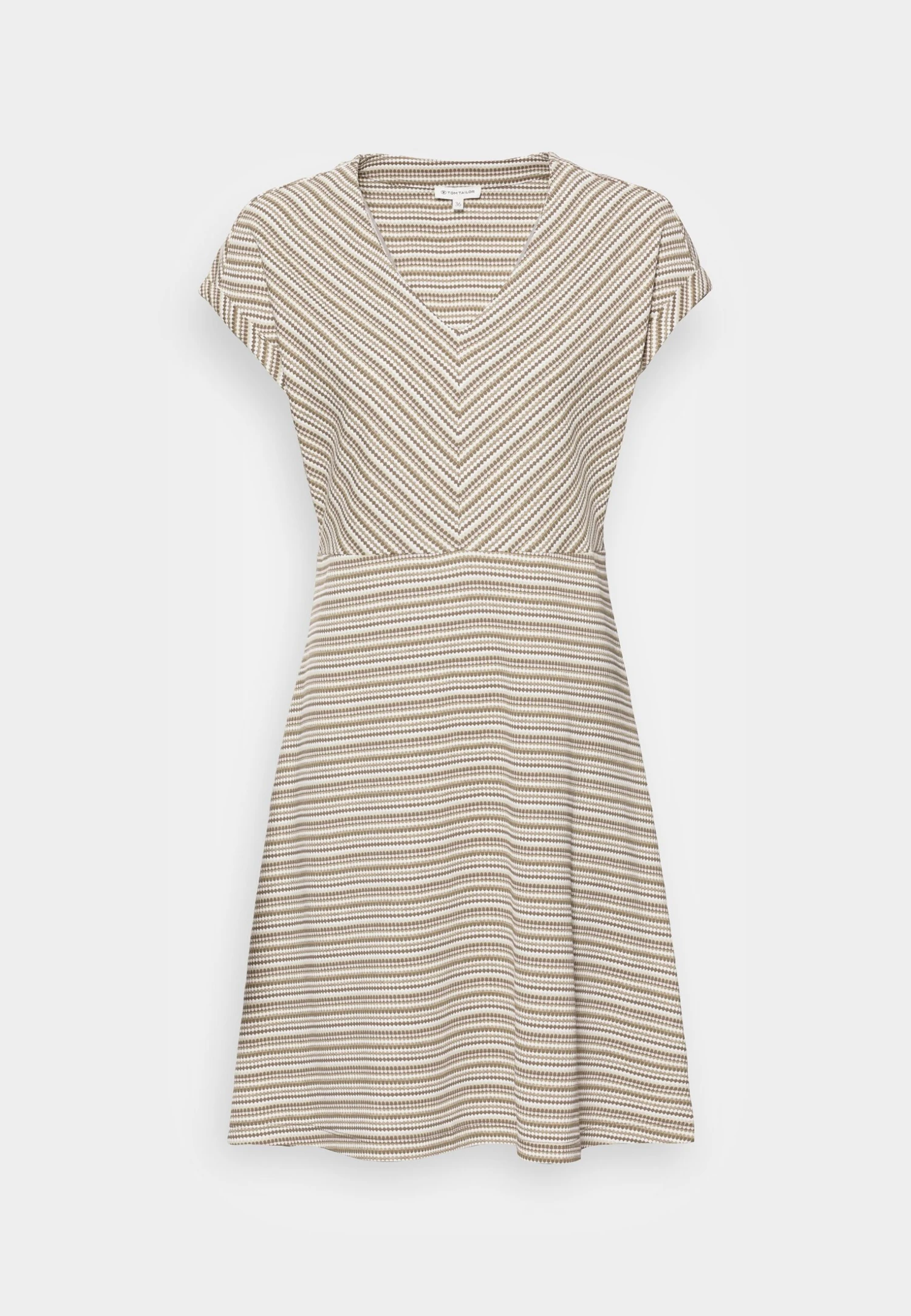 Tom Tailor Colorful Dress - Jurk - Olive Green Structure 4 Tom Tailor Colorful Dress - Jurk - Olive Green Structure - Afbeelding 4