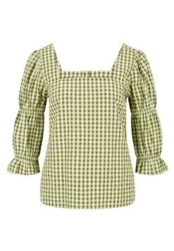 TOM TAILOR Denim Mit Carree Aussc - Blouse - Small Green Check -Tom Tailor 5a6bec90a6f04d03a82bda994e5eb471
