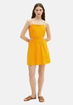 TOM TAILOR Denim Mini Mit Cut-Outs - Jurk - Bright Mango Orange -Tom Tailor 5b76c70cda0c4be6a14af39eaba67cd0