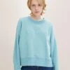 TOM TAILOR Denim Oversized Logo - Sweater - Bright Reef Blue
