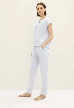 Tom Tailor Bodywear Mit Struktur - Pyjamabroek - Blue Light Dots -Tom Tailor 603d838da40d4b819ec22118bbf42a8d