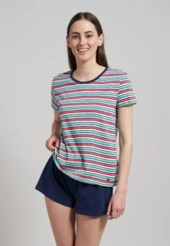 Tom Tailor Shorty - Pyjama - Blau Dunkel Ringel