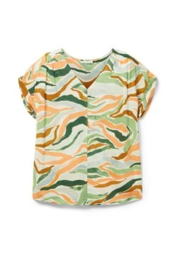 Tom Tailor Gemusterte Kurzarm - Blouse - Colorful Wavy Design -Tom Tailor 63375ad4f56f4375aa98e84b2d1bf76b