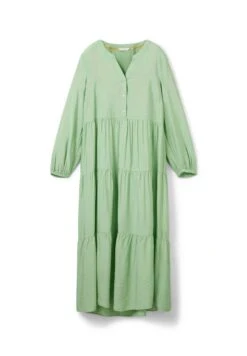 Tom Tailor Mit Volants - Maxi-Jurk - Okra Green -Tom Tailor 63545bf73402428bb9cd85172195cb43