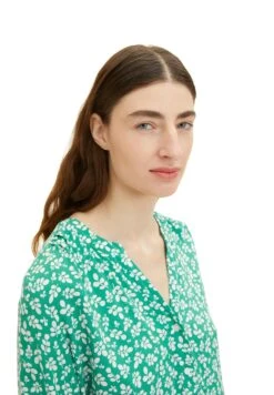 Tom Tailor Longsleeve - Blouse - Green Floral Design -Tom Tailor 66075948b03946c09036ef249280e7d5