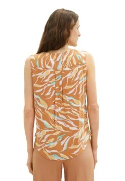 Tom Tailor Gemusterte - Blouse - Brown Abstract Leaf Design -Tom Tailor 66ef73143c3143fbb78d13375d068613
