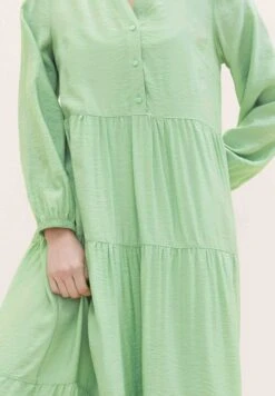 Tom Tailor Mit Volants - Maxi-Jurk - Okra Green -Tom Tailor 676674e323e243e3942d867674a497c5