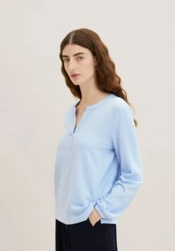 Tom Tailor Stripe - Blouse - Dreamy Blue White Thin Stripe