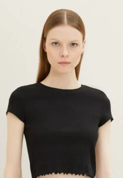 TOM TAILOR Denim Cropped - T-Shirt Basic - Deep Black -Tom Tailor 6fa9b6e737184ba4a79e9ceebd3c2f4d