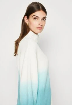 Tom Tailor Spray Effect - Trui - Teal/Offwhite -Tom Tailor 7104fc78c78341adbcda0b8454646b61