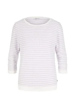 TOM TAILOR Denim Striped Jacquard- Sweater - White Lilac Structured Stripe -Tom Tailor 71145097d31c47f28ee4d2a8cfdbbcd9