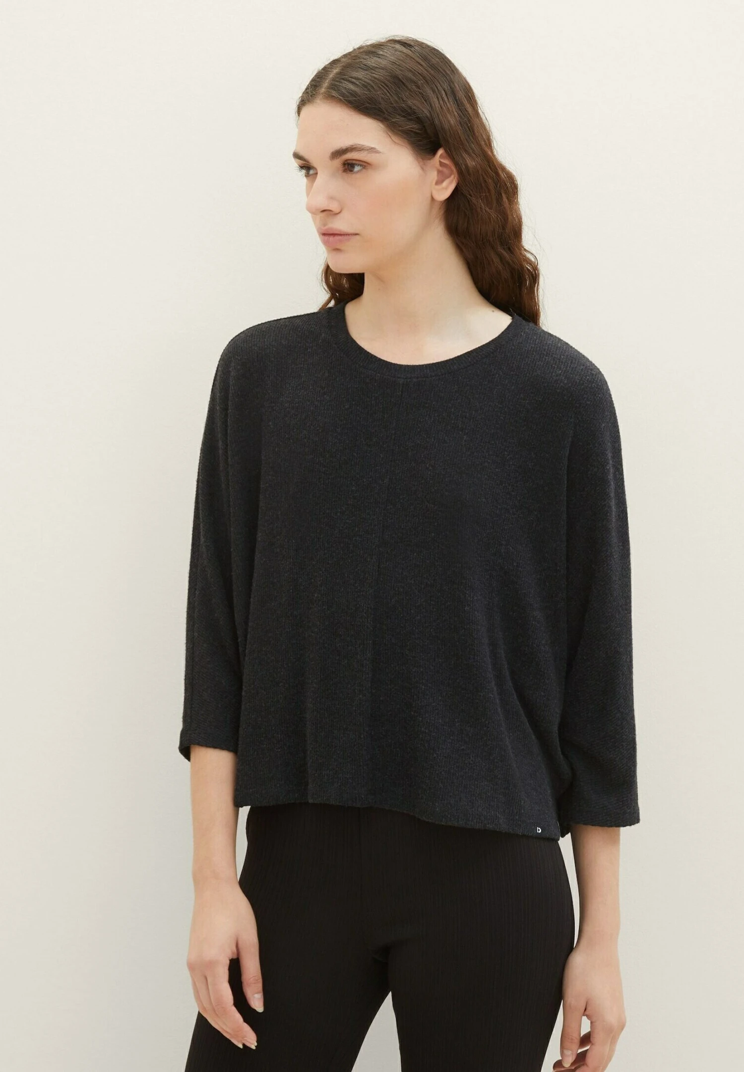 TOM TAILOR Denim Boxy- Trui - Shale Grey Melange 1 TOM TAILOR Denim Boxy- Trui - Shale Grey Melange