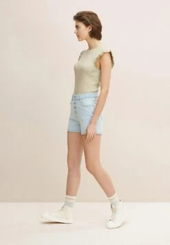 TOM TAILOR Denim Jeansshort - Used Light Stone Blue Denim -Tom Tailor 71dca202a0e340b09ab31476316d27ea