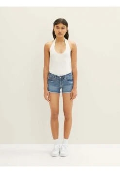 TOM TAILOR Denim Im Used Look - Jeansshort - Destroyed Mid Stone Blue Denim -Tom Tailor 72364acbd75c4635a37489d3117fd6cf
