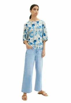 Tom Tailor Mit Fledermausärmeln - T-Shirt Print - Blue Shapes Design