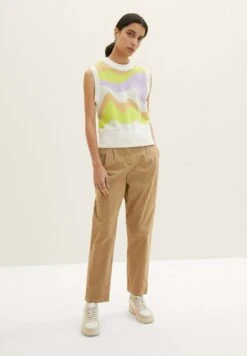 Tom Tailor Paperbag Mit Abnähern - Chino - Splashed Clay Beige