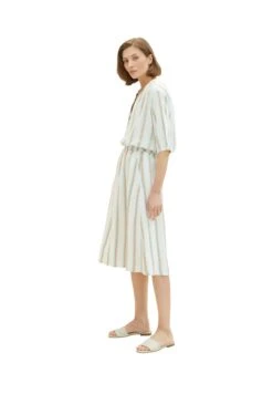 Tom Tailor Midi Mit- A-Lijn Rok - Offwhite/Brown Vertical Stripe -Tom Tailor 76200bfc85a54e22ac392ff9edf4968b