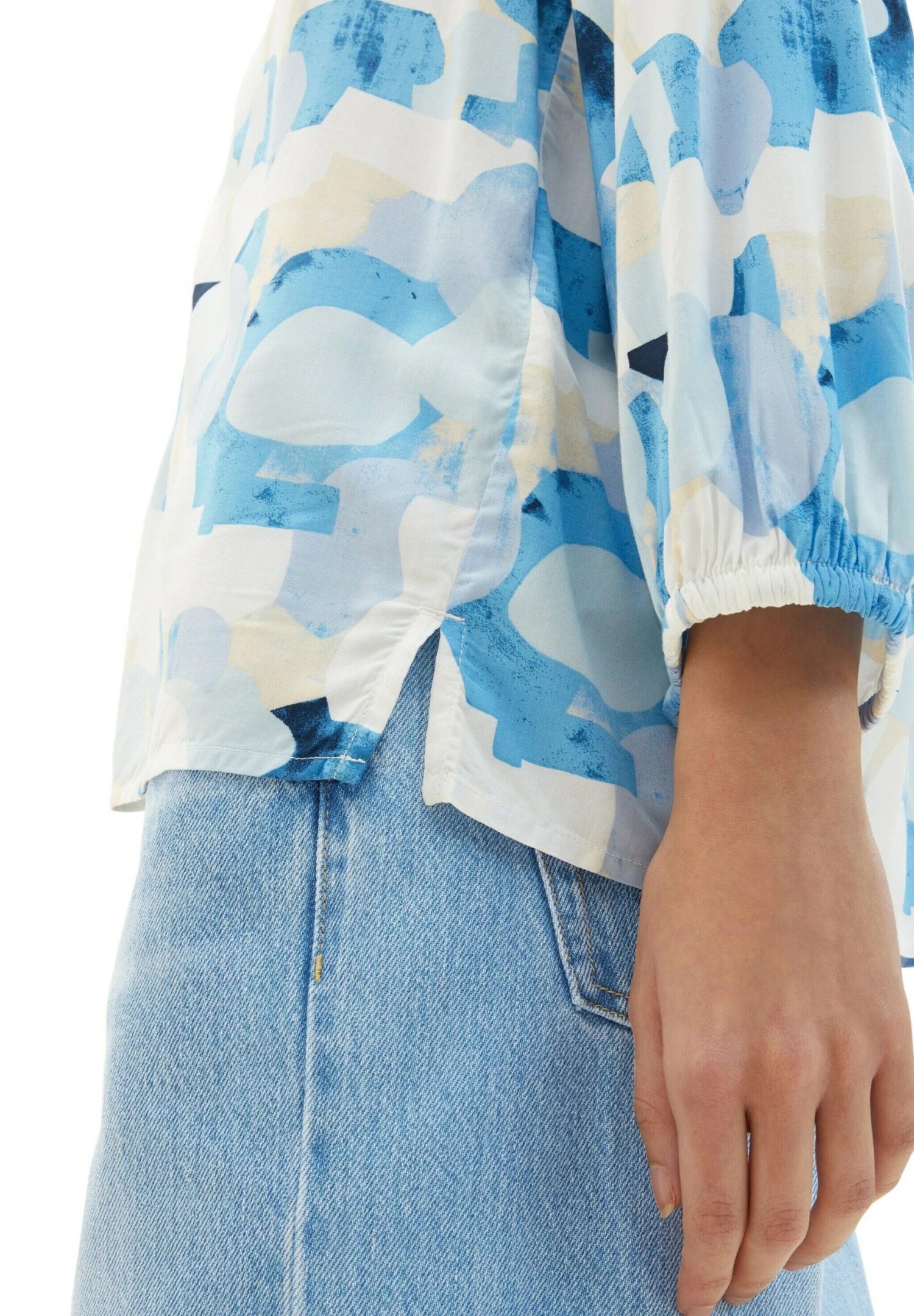Tom Tailor Gemusterte - Blouse - Blue Shapes Design 4 Tom Tailor Gemusterte - Blouse - Blue Shapes Design - Afbeelding 4