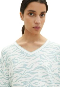 Tom Tailor Gemustertes - T-Shirt Print - Blue Small Wavy Design -Tom Tailor 76f19cdf631341cc9b6ac1aa44e9420a