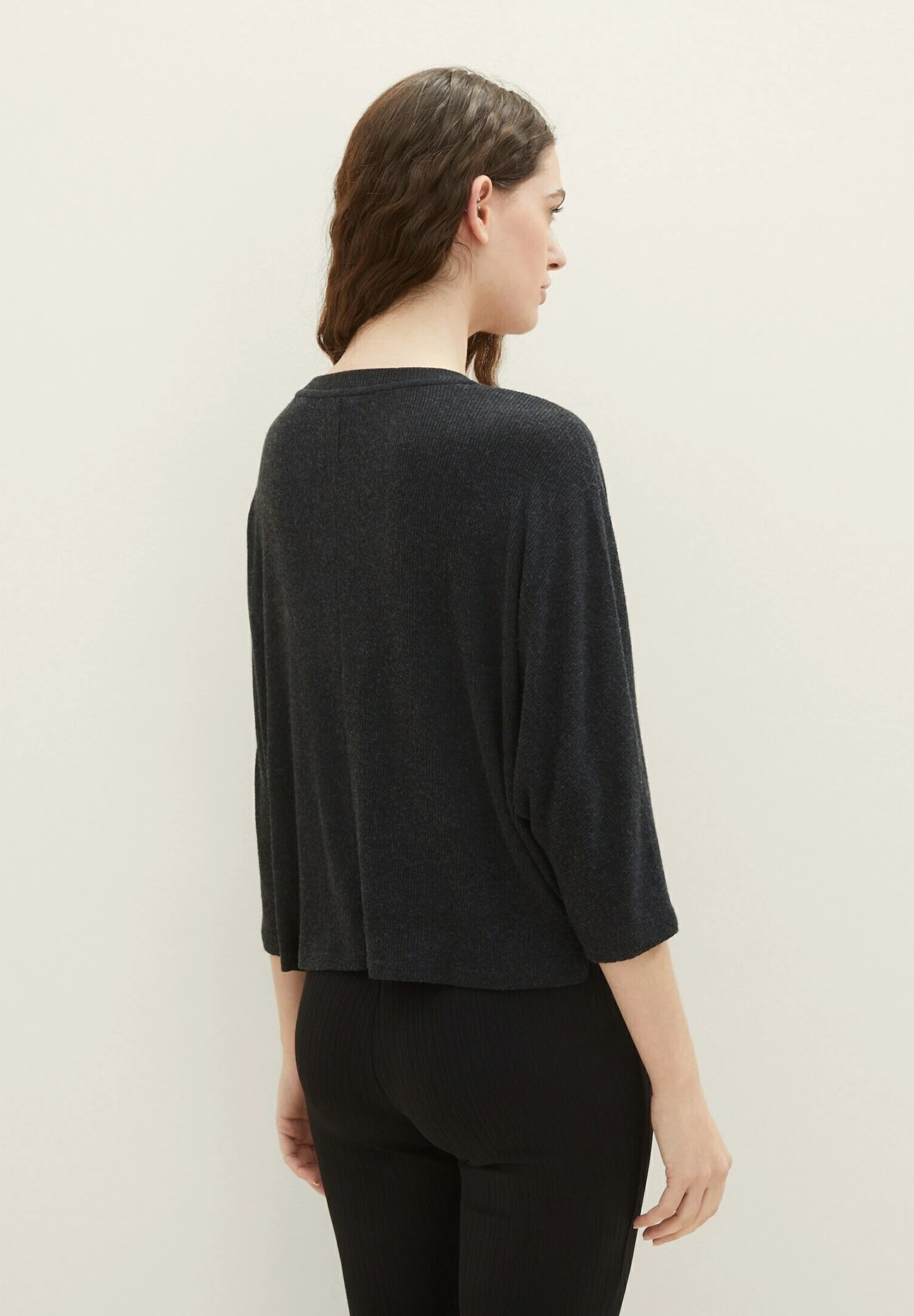 TOM TAILOR Denim Boxy- Trui - Shale Grey Melange 3 TOM TAILOR Denim Boxy- Trui - Shale Grey Melange - Afbeelding 3