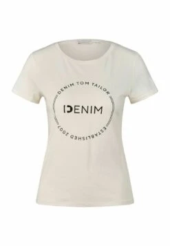 TOM TAILOR Denim Round Logo - T-Shirt Print - Gardenia White -Tom Tailor 7db0b638bf1147bda2d2b5c4d7c6d889