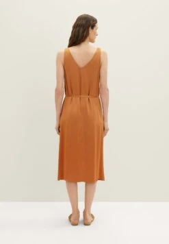 Tom Tailor Mit Gürtel - Jerseyjurk - Terracotta Brown -Tom Tailor 7e45cc40666943a380169c565d84759a