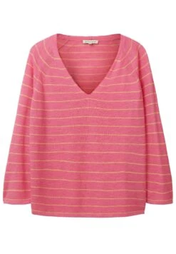 Tom Tailor Mit V Ausschnitt - Trui - Pink Sand Stripe -Tom Tailor 7ed784fc50aa46a6a75c302872a4d784
