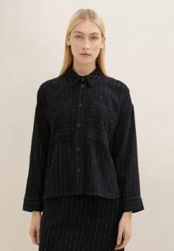 Tom Tailor Lichte Jas - Black Irregular Pin Stripe