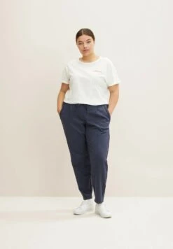 Tom Tailor Broek - Navy Twill Structure