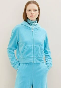 TOM TAILOR Denim Sweater Met Rits - Blue Voltage