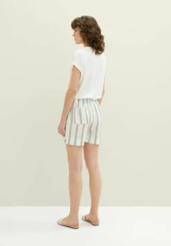 Tom Tailor Bermuda Mit - Shorts - Offwhite/Brown Vertical Stripe -Tom Tailor 84399d4b0ef64425a853ad165aa7c6d2