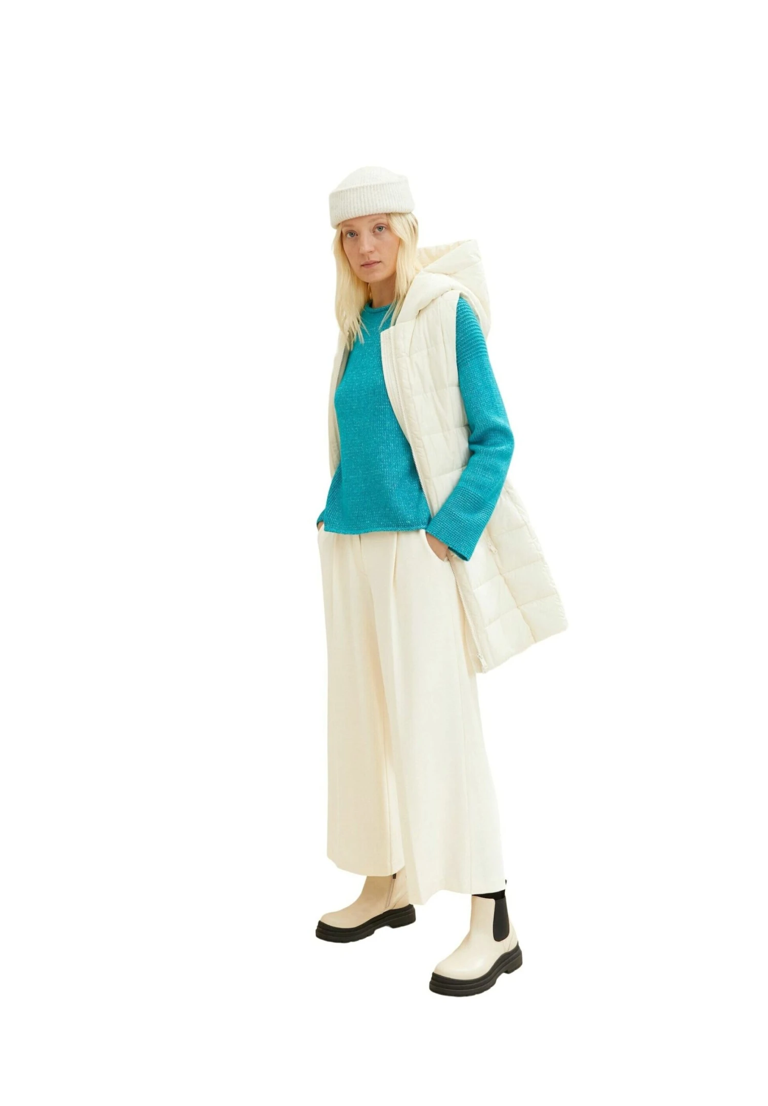 Tom Tailor Trui - Teal Blue Melange 1 Tom Tailor Trui - Teal Blue Melange