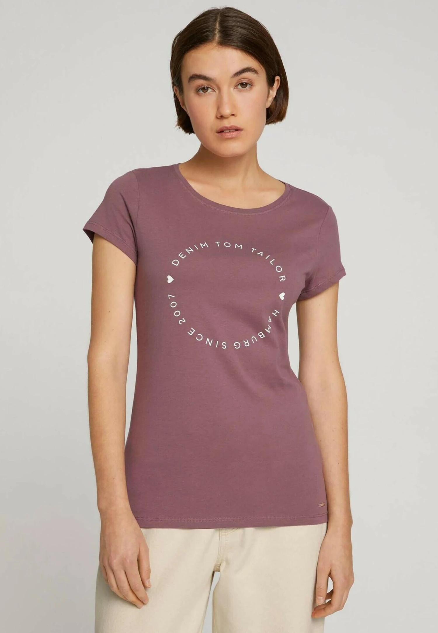 TOM TAILOR Denim T-Shirt Print - Wild Mauve 1 TOM TAILOR Denim T-Shirt Print - Wild Mauve