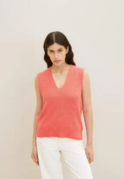 Tom Tailor Mit V Ausschnitt - Trui - Smooth Papaya Red