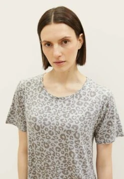 Tom Tailor Wear Mit Leo-Print - Nachtjapon - Grey Medium Allover -Tom Tailor 8ed44f29dd394392b1e18687cb78c053