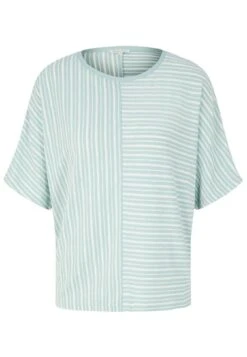 Tom Tailor Gestreiftes- T-Shirt Print - Blue White Horizontal Stripe -Tom Tailor 9313aa77b404481fbf35d00d9969cf3f