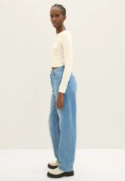 TOM TAILOR Denim Baggy Wide Leg - Straight Leg Jeans - Light Stone Bright Blue Denim -Tom Tailor 94375c00fc2a483a9ce61081962e4a96