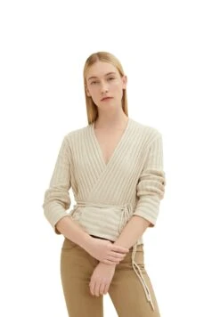 Tom Tailor Structure - Vest - Dusty Beige -Tom Tailor 94d56296159045999acb33b85b618f79