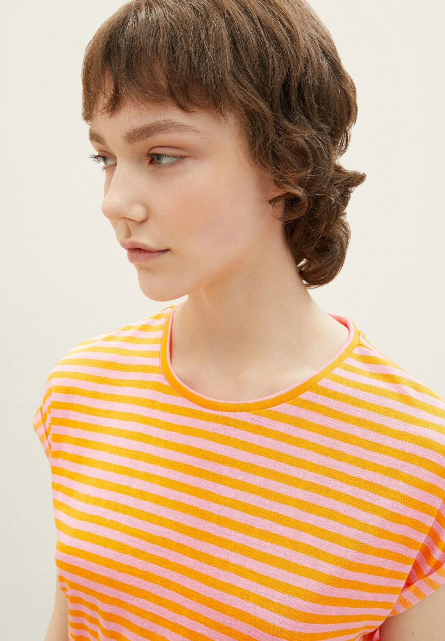 TOM TAILOR Denim T-Shirt Print - Mango Pink Stripe 4 TOM TAILOR Denim T-Shirt Print - Mango Pink Stripe - Afbeelding 4