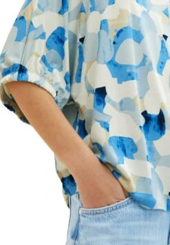 Tom Tailor Mit Fledermausärmeln - T-Shirt Print - Blue Shapes Design -Tom Tailor 9970b54cc7af4e68b6dfdfbcb6161607