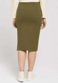 Tom Tailor Structured - Kokerrok - Strong Olive -Tom Tailor 9e3608305acd415e90619d1ffc5ed7e4