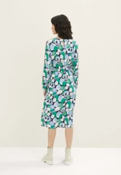 Tom Tailor With Smocking Detail - Jurk - Green Flower Design -Tom Tailor a2d28bda6a4744468cc05dffdcf9e09b