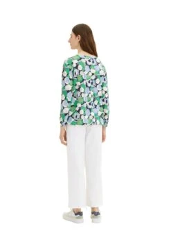 Tom Tailor Gemustertes- Blouse - Green Flower Design -Tom Tailor a404ed4f1afc4effb0a104f233b003e4