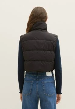 TOM TAILOR Denim Cropped Puffer - Bodywarmer - Deep Black -Tom Tailor a57068b033f94913bc6f64b35f00d301