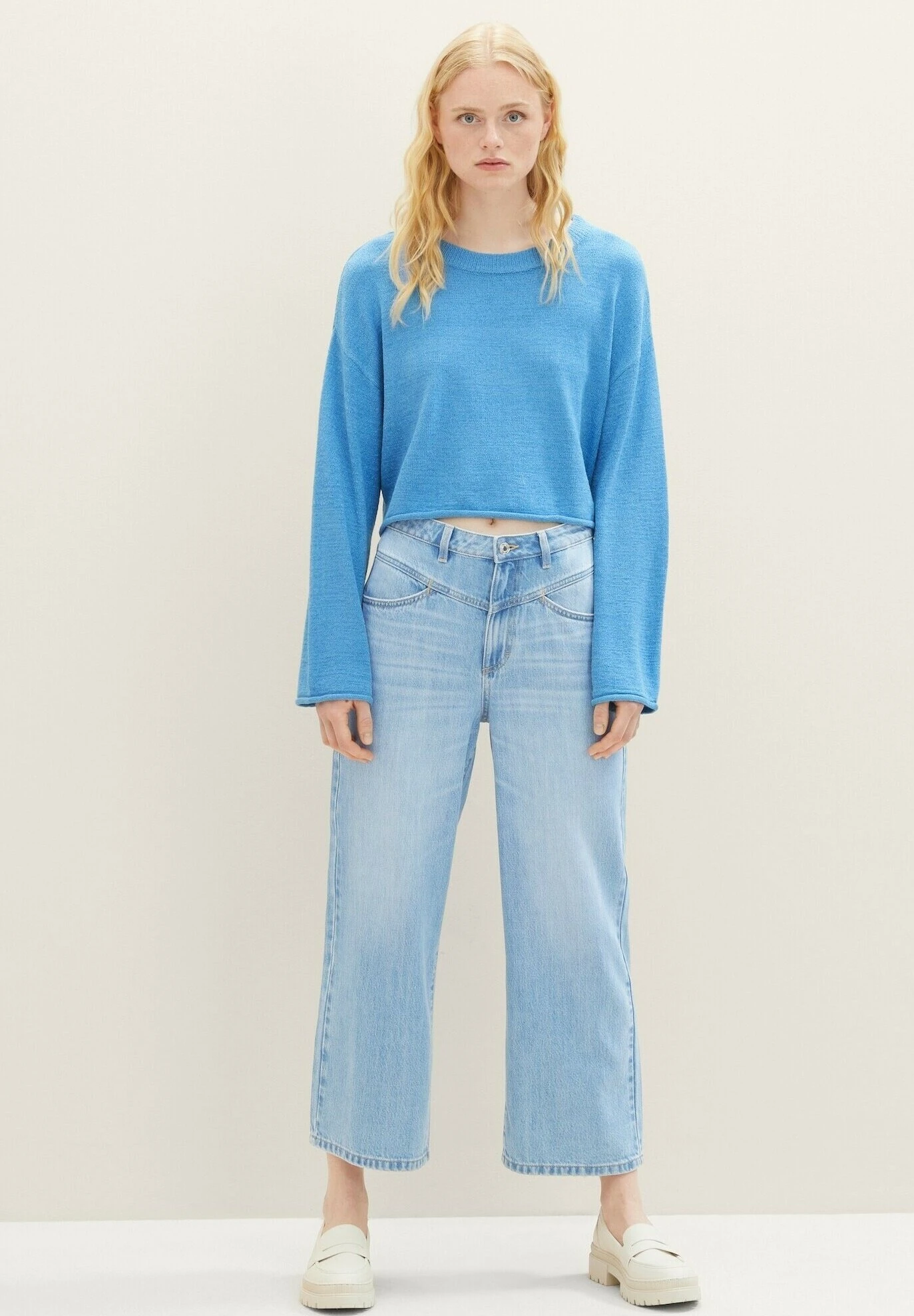 TOM TAILOR Denim Boxy Crew Neck - Trui - Water Sport Blue 2 TOM TAILOR Denim Boxy Crew Neck - Trui - Water Sport Blue - Afbeelding 2