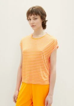 TOM TAILOR Denim T-Shirt Print - Mango Pink Stripe